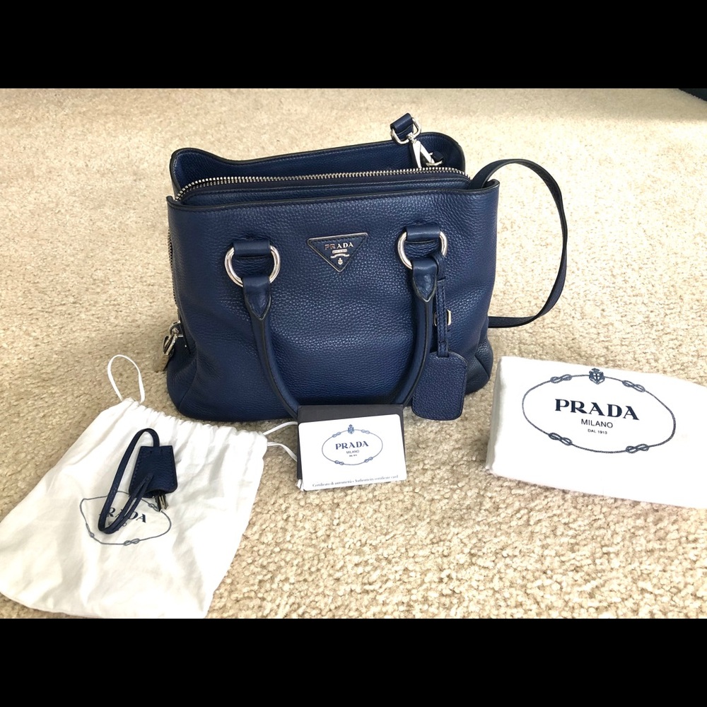 Prada Leather Cross Body Bag.